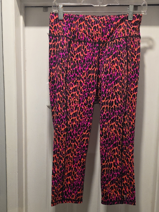 Pants - Women's High-Waist Pink & Orange Leopard Print Leggings